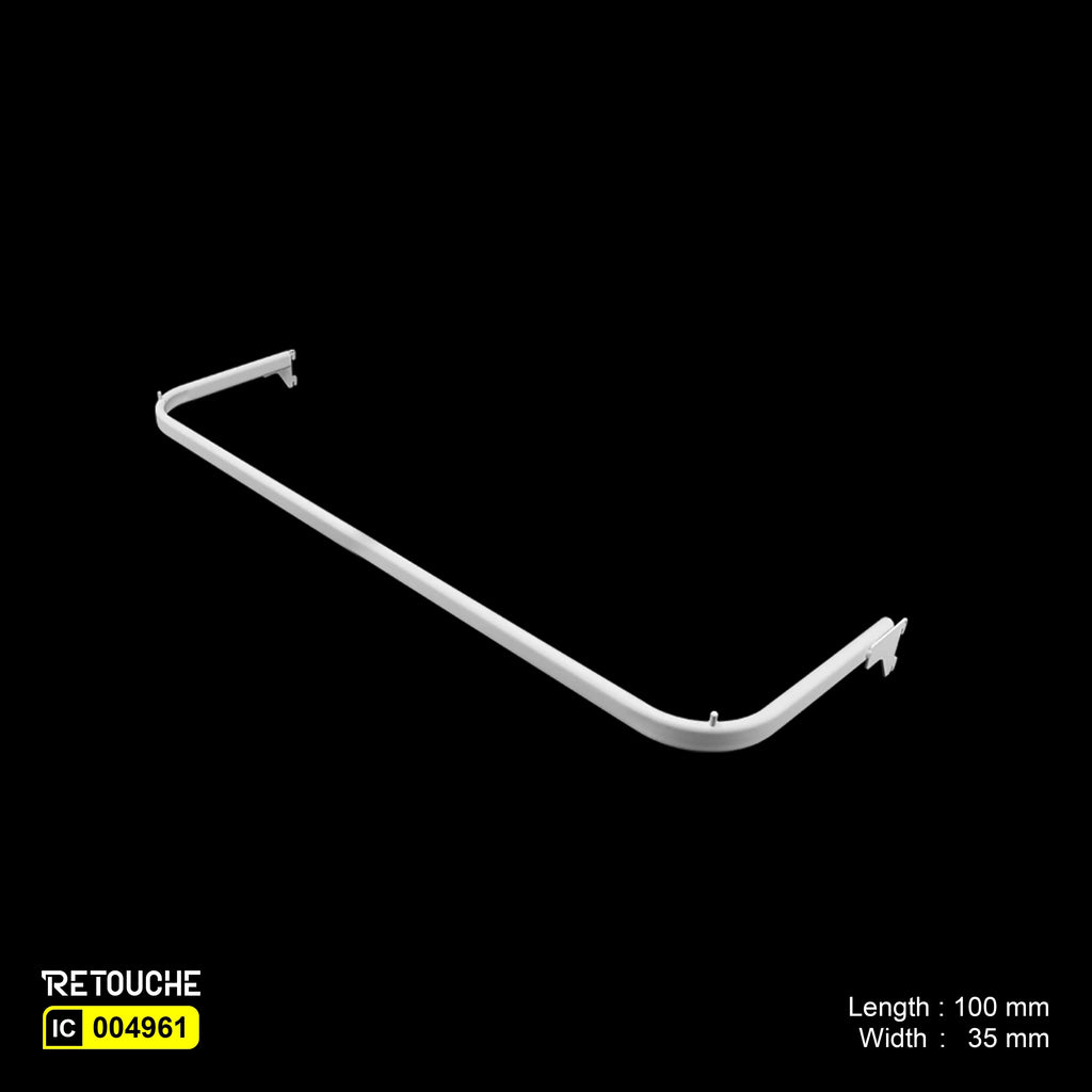 U-Shaped Oval Tube Bar for Upright System, with 2 Pins, Metal, White Variant Systems