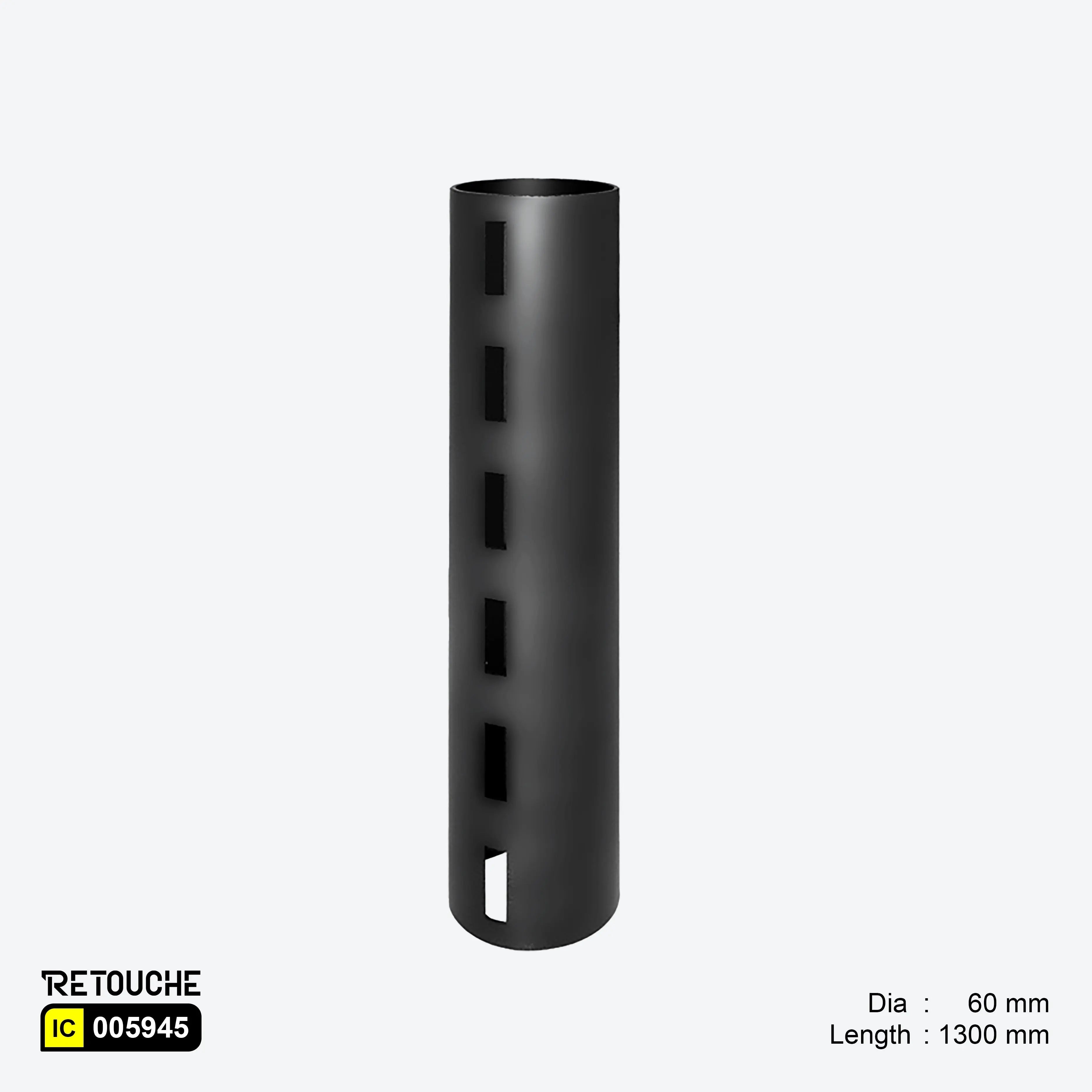 Upright Single Slotted Round Tube, Metal, Matte Black Variant Systems