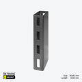Upright ( Double-Sided ) Single Slotted Rectangular Tube, Hammer Grey Variant Systems