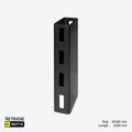 Upright ( Double-Sided ) Single Slotted Rectangular Tube, Matte Black, Metal Variant Systems