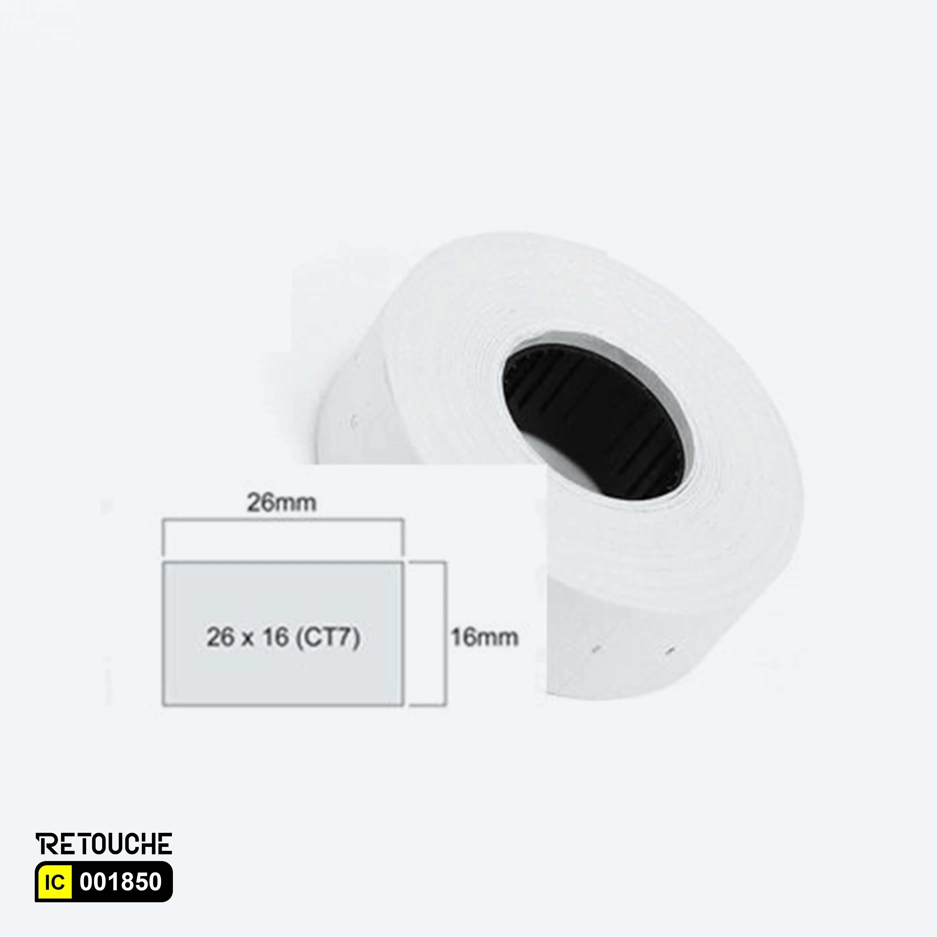 White Price Labels 26x16mm For 2 Lines Date, Price Labeller [Pack Of 36 Rolls] Supermarket Equipment