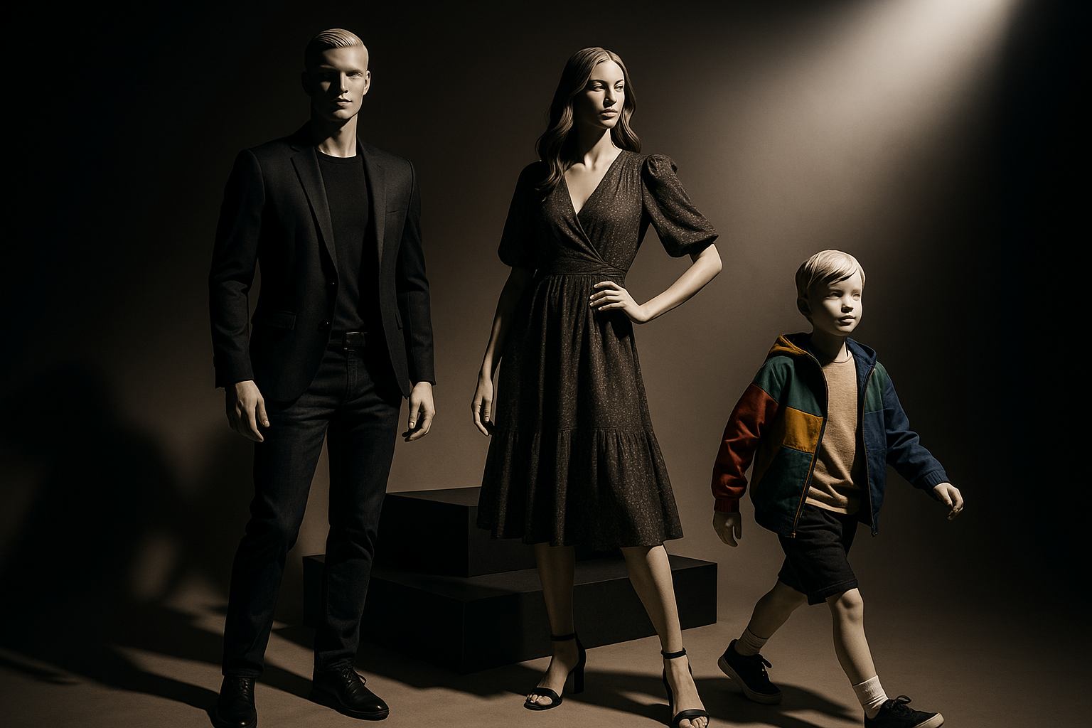 Make the setup, lighting, and positions dramatic, stylish. and promotional.